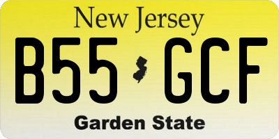 NJ license plate B55GCF