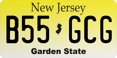 NJ license plate B55GCG