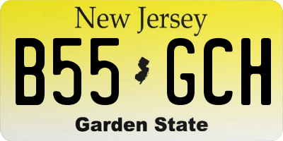NJ license plate B55GCH