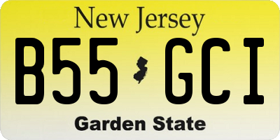 NJ license plate B55GCI