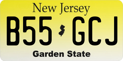 NJ license plate B55GCJ