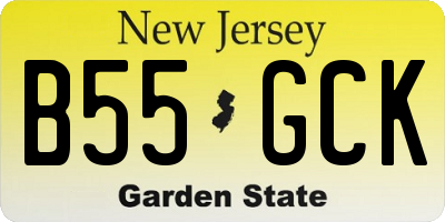 NJ license plate B55GCK