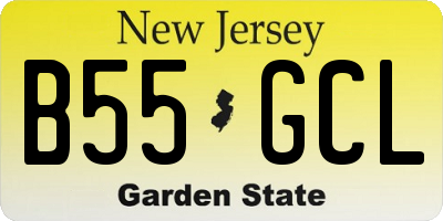 NJ license plate B55GCL