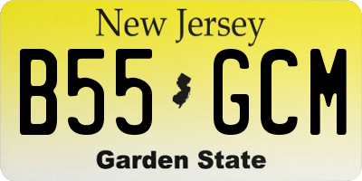 NJ license plate B55GCM