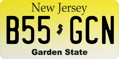 NJ license plate B55GCN
