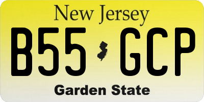 NJ license plate B55GCP