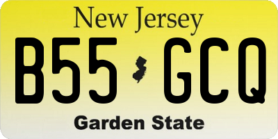 NJ license plate B55GCQ