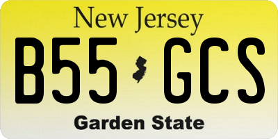 NJ license plate B55GCS