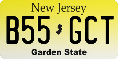 NJ license plate B55GCT