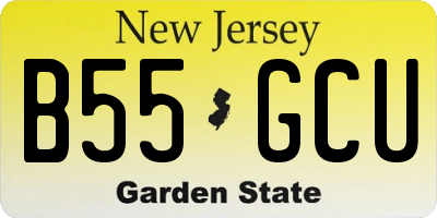 NJ license plate B55GCU
