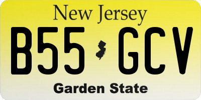 NJ license plate B55GCV