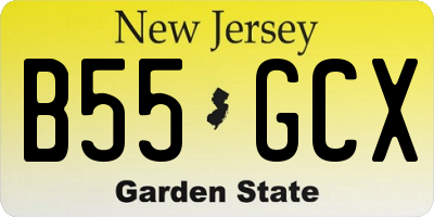 NJ license plate B55GCX