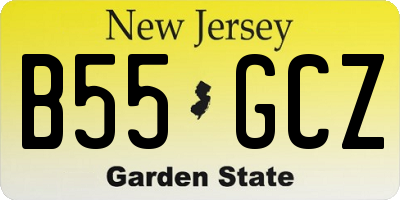 NJ license plate B55GCZ
