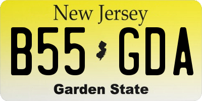 NJ license plate B55GDA