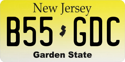 NJ license plate B55GDC