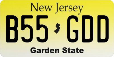 NJ license plate B55GDD