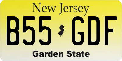 NJ license plate B55GDF