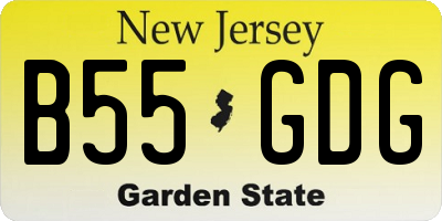 NJ license plate B55GDG