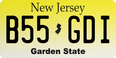 NJ license plate B55GDI