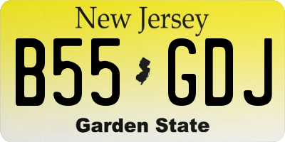 NJ license plate B55GDJ