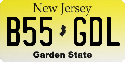 NJ license plate B55GDL