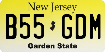 NJ license plate B55GDM