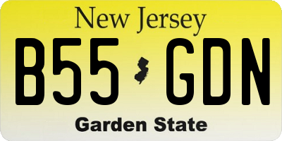 NJ license plate B55GDN