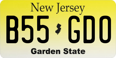 NJ license plate B55GDO