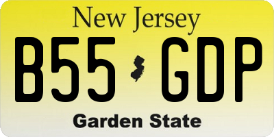 NJ license plate B55GDP