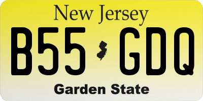 NJ license plate B55GDQ