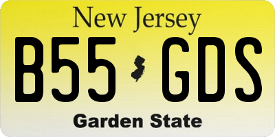 NJ license plate B55GDS