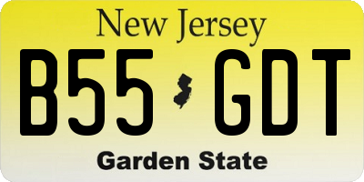 NJ license plate B55GDT