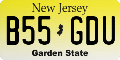 NJ license plate B55GDU