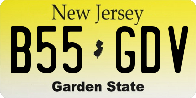 NJ license plate B55GDV