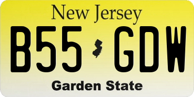 NJ license plate B55GDW
