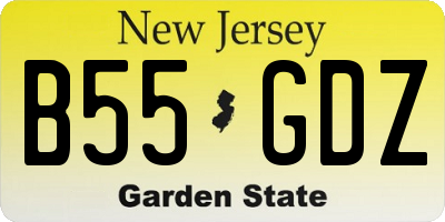 NJ license plate B55GDZ