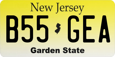 NJ license plate B55GEA
