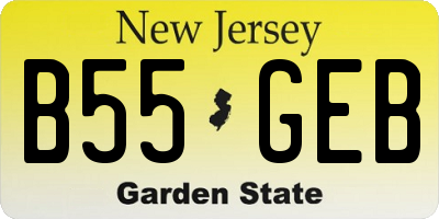 NJ license plate B55GEB