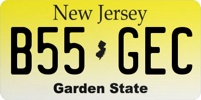 NJ license plate B55GEC