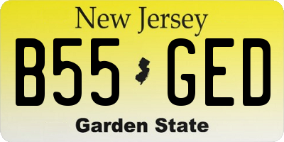 NJ license plate B55GED