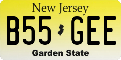 NJ license plate B55GEE