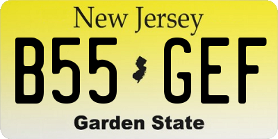 NJ license plate B55GEF