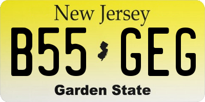 NJ license plate B55GEG