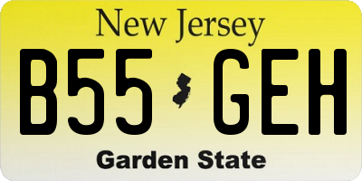 NJ license plate B55GEH