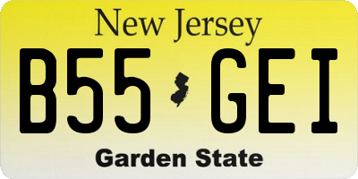 NJ license plate B55GEI