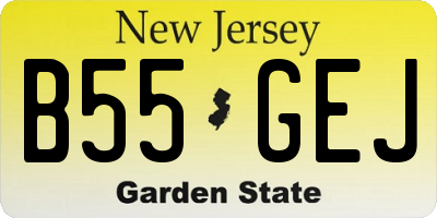 NJ license plate B55GEJ
