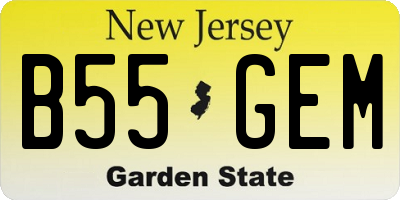 NJ license plate B55GEM