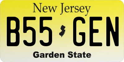NJ license plate B55GEN