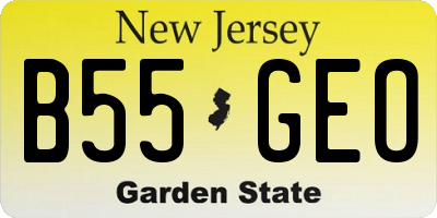 NJ license plate B55GEO