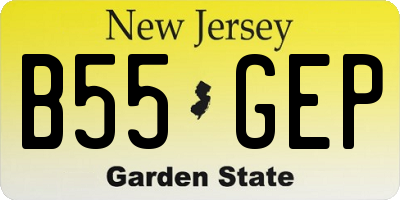 NJ license plate B55GEP